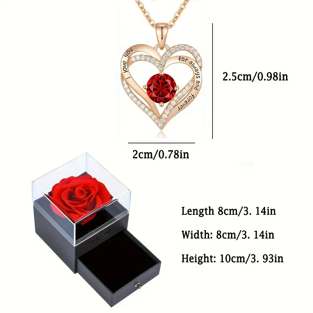 Eternal love Birthstone Heart Necklace Gift