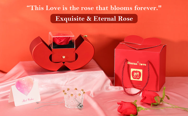 Eternal Rose Flower Lover Necklace Gift